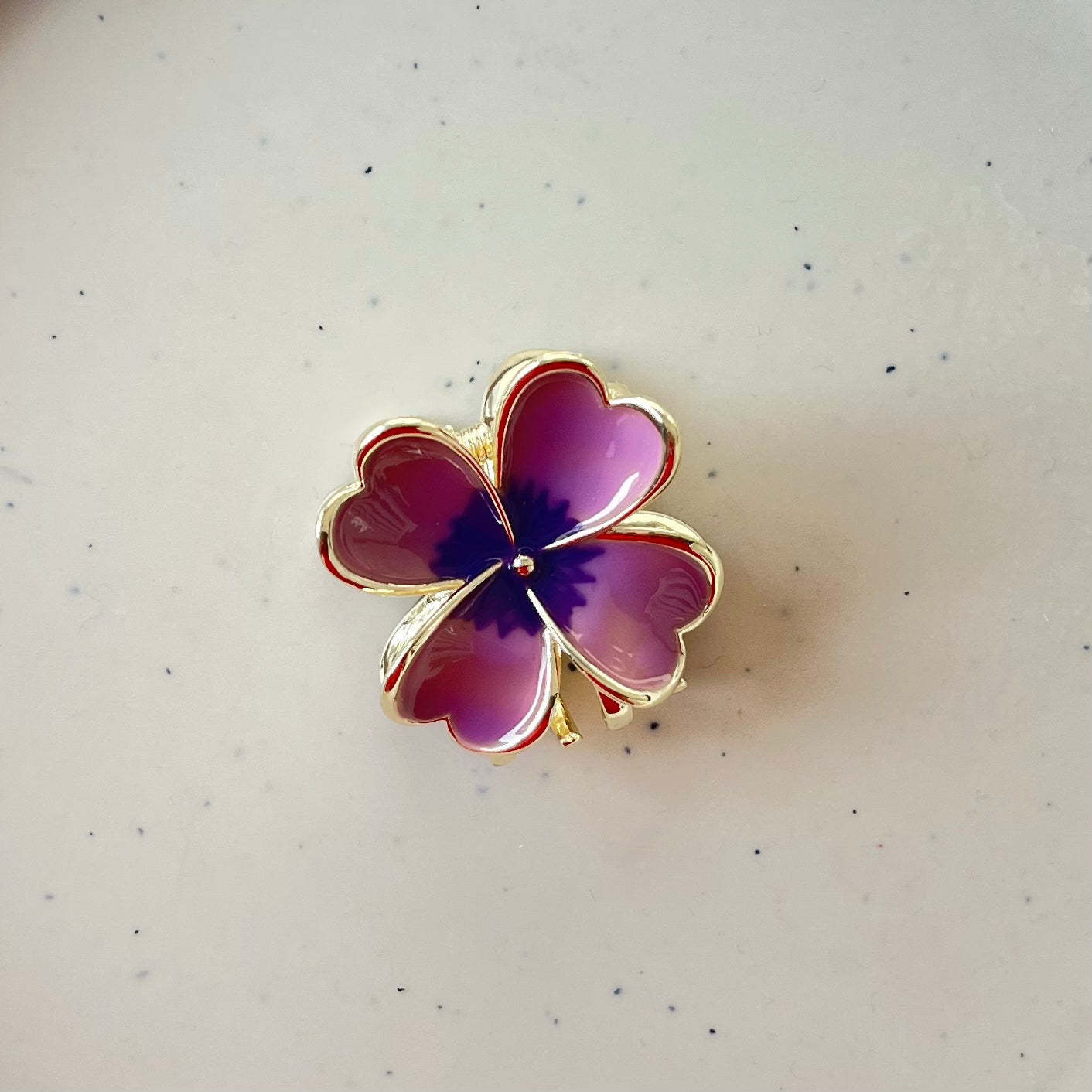 Gold Floral Hair Claw Clip - Set of 5 Piece Luxury Flower Clips