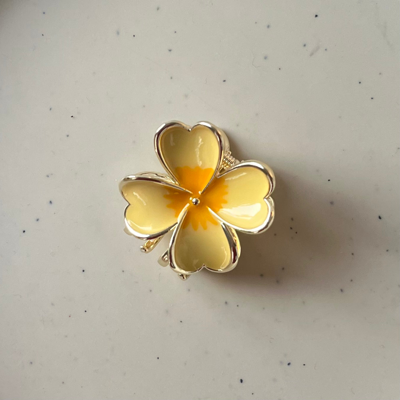 Gold Floral Hair Claw Clip - Set of 5 Piece Luxury Flower Clips