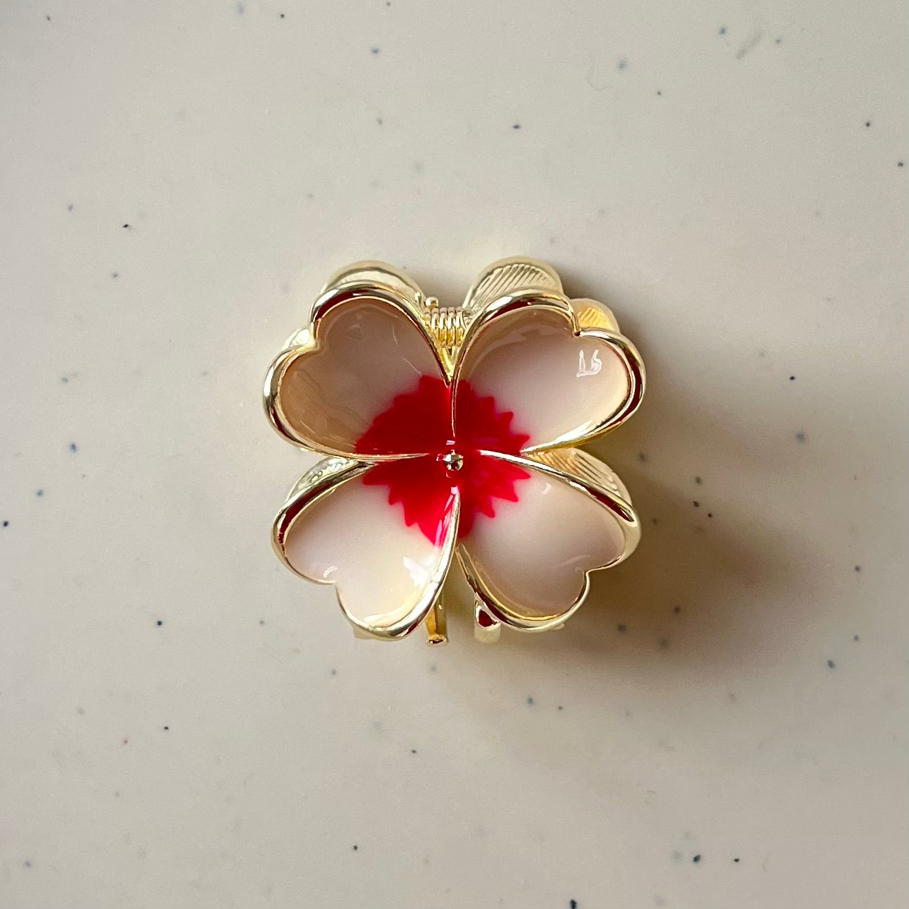 Gold Floral Hair Claw Clip - Set of 5 Piece Luxury Flower Clips