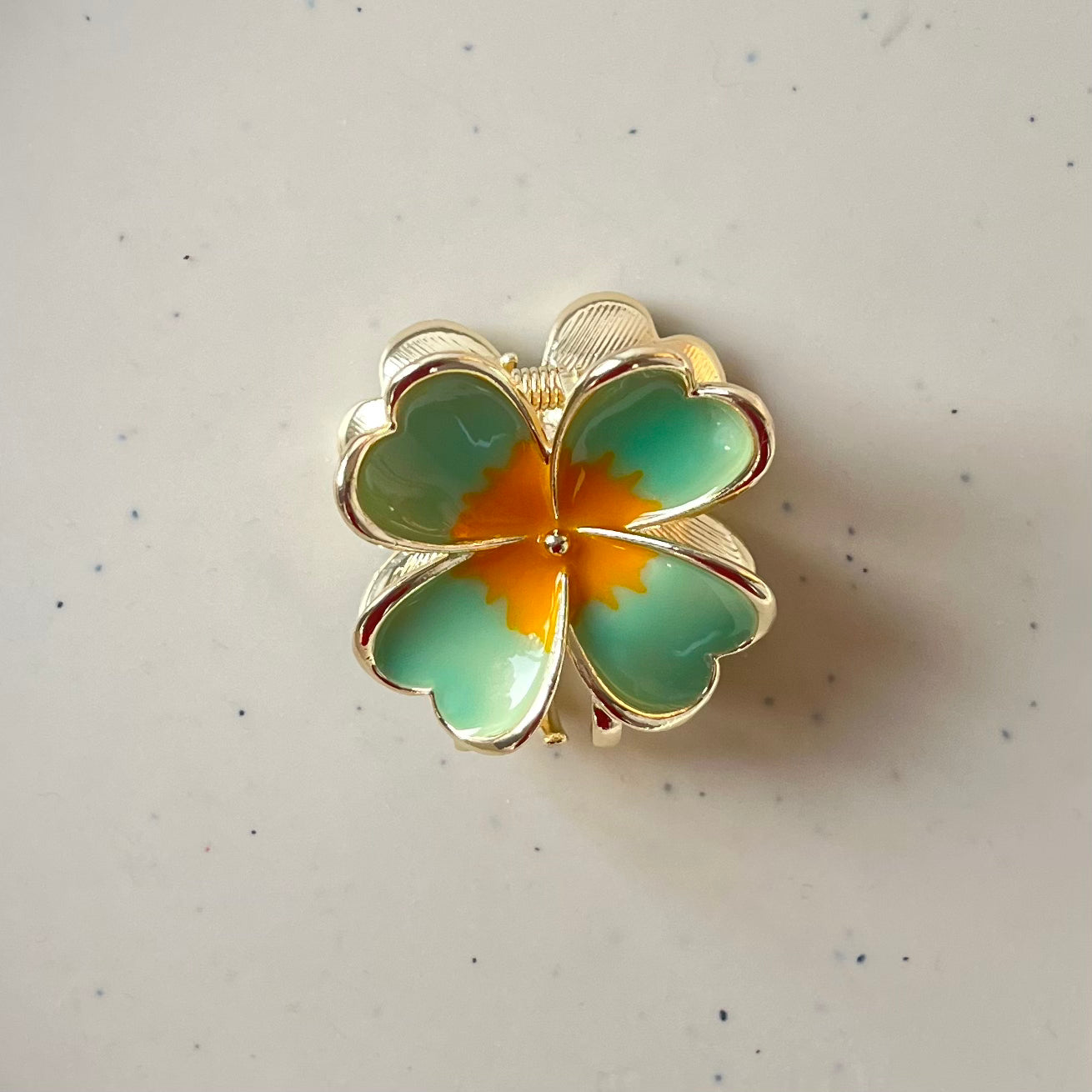 Gold Floral Hair Claw Clip - Set of 5 Piece Luxury Flower Clips