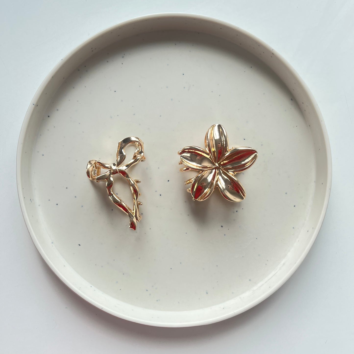 Metal Hair Claw Set – Gold Bow & Flower Claw Clips for Women