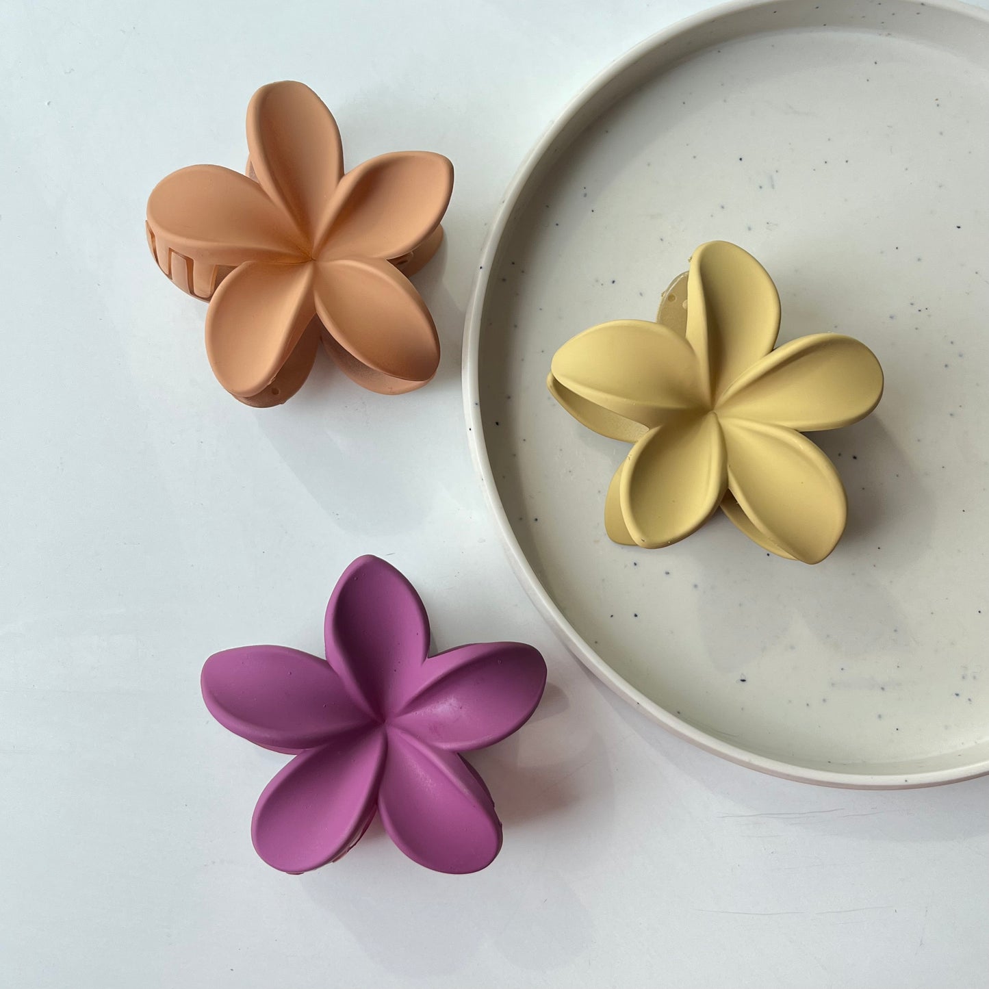 Matte Flower Claw Clip β Pastel Set of 6 | Soft Touch Hair Claw for Women