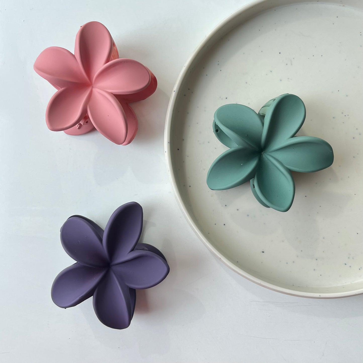 Matte Flower Claw Clip β Pastel Set of 6 | Soft Touch Hair Claw for Women