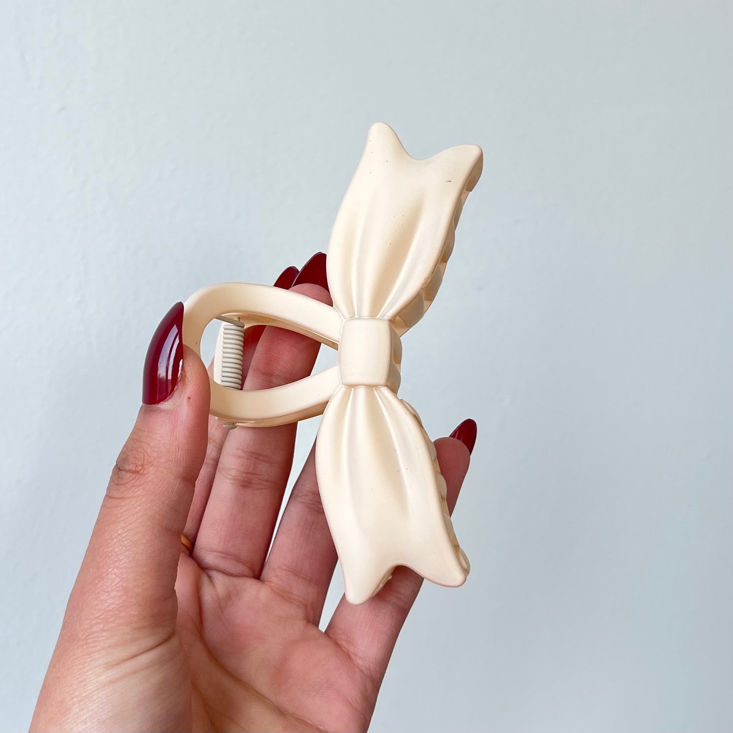 Matte Bow Hair Claw Clip β Elegant Soft Touch Ribbon Claw for Women & Girls